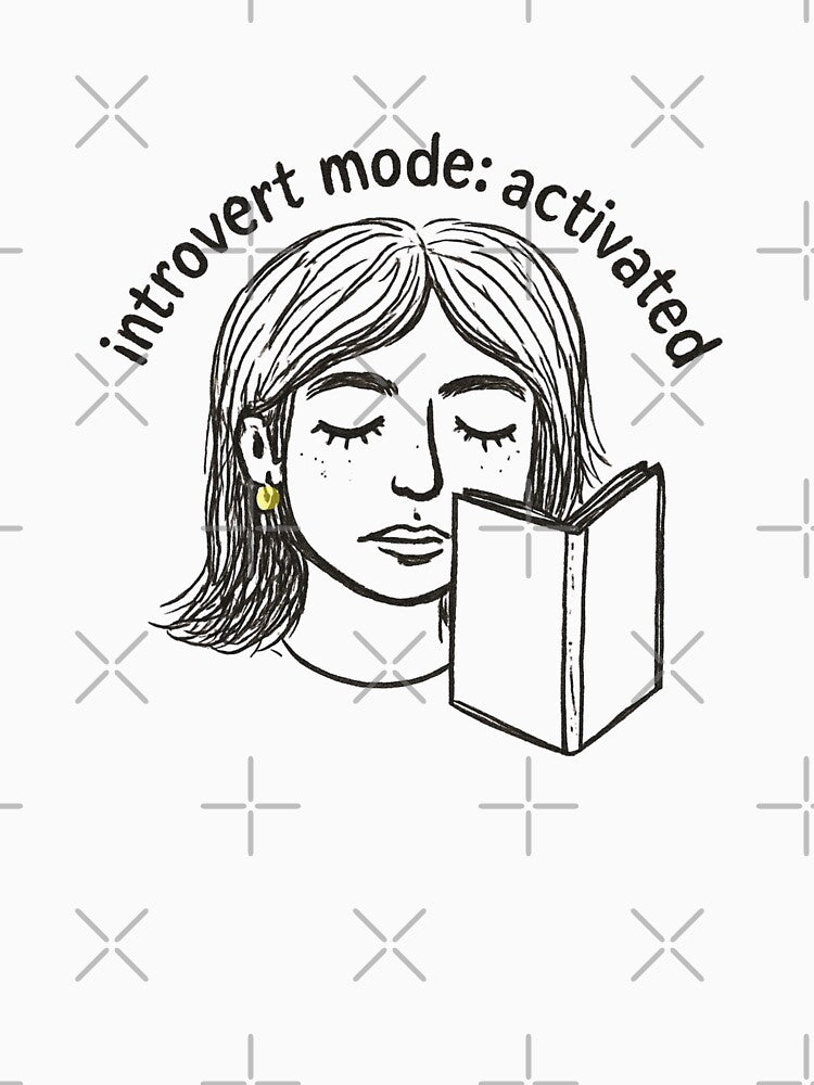 Introvert Mode Activated Bookish Girl Drawing by TheCandidate
