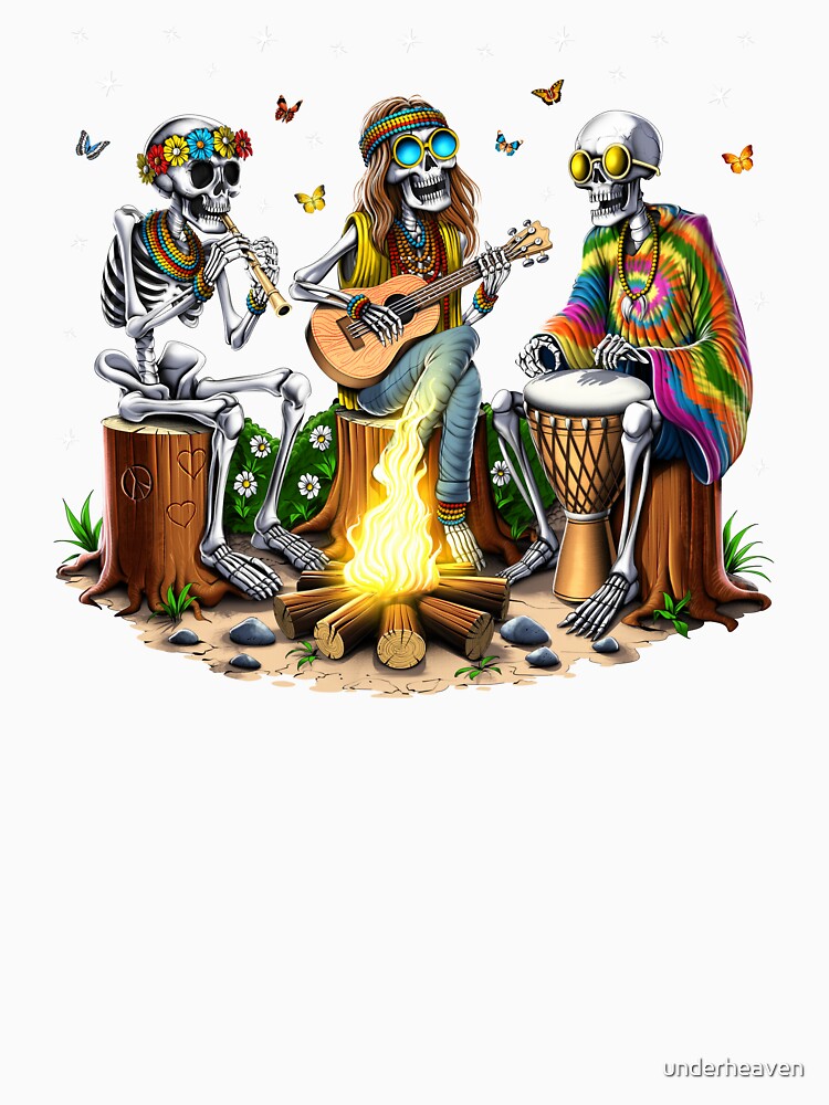 Hippie Skeletons Camping by underheaven