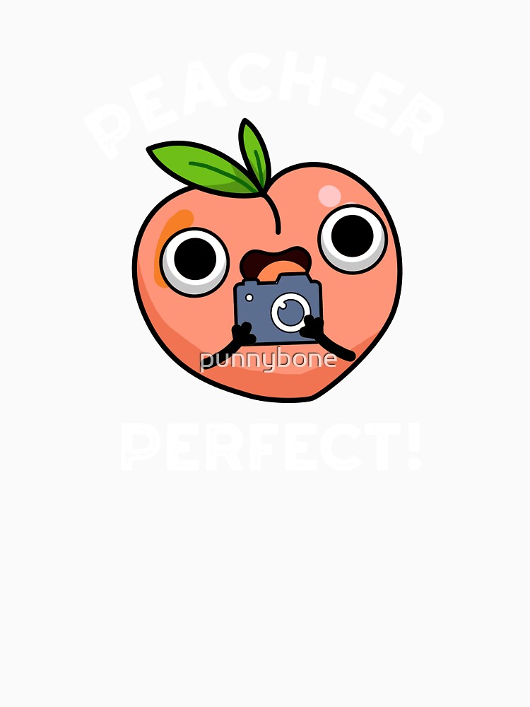 Peach-er Perfect Funny Peach Pun (Dark BG) by punnybone