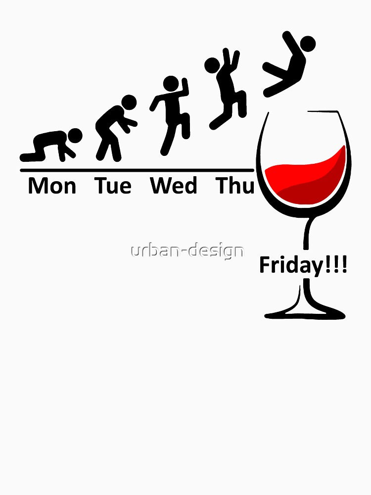 Finally Friday Wine - Red Wine Gift for Wine Drinkers Wine Lovers by urban-design