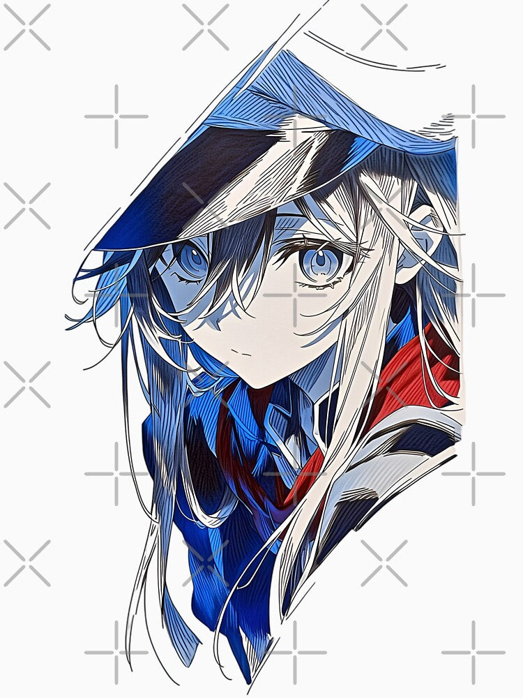 Blue-Eyed Anime Girl Portrait | Elegant Manga Character Aesthetic Art by Dyan4