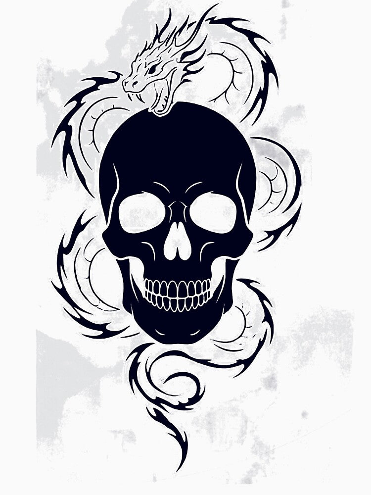 Skull with Dragon by Jennifer-Carriz