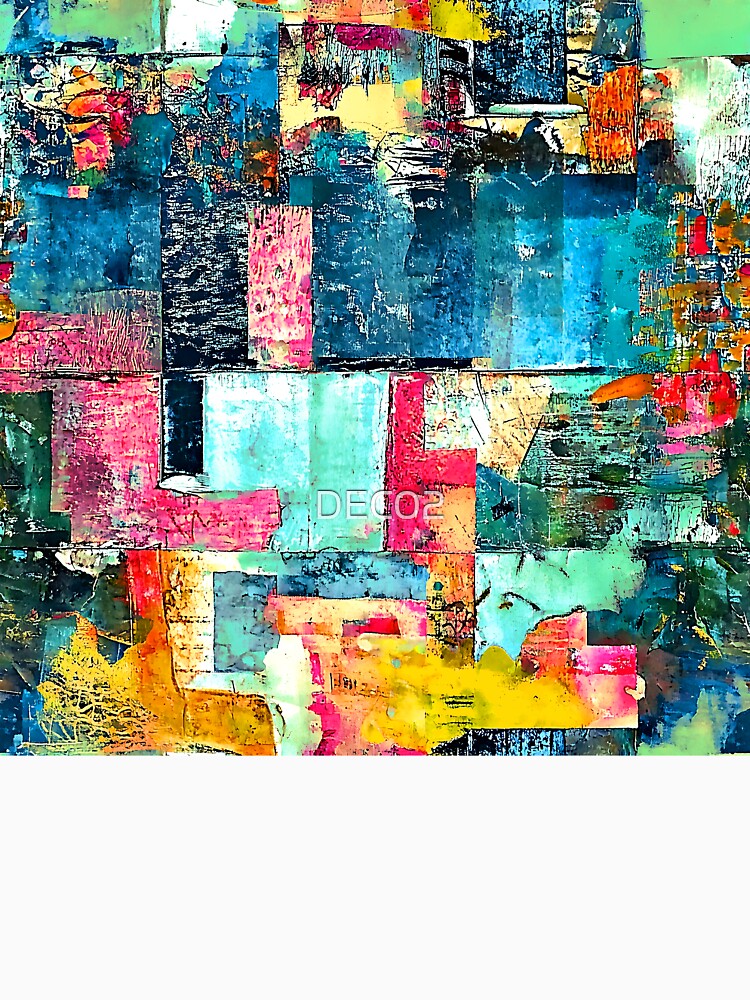 Grunge-Style Colorful Modern Contemporary Textured Abstract Art by DEC02