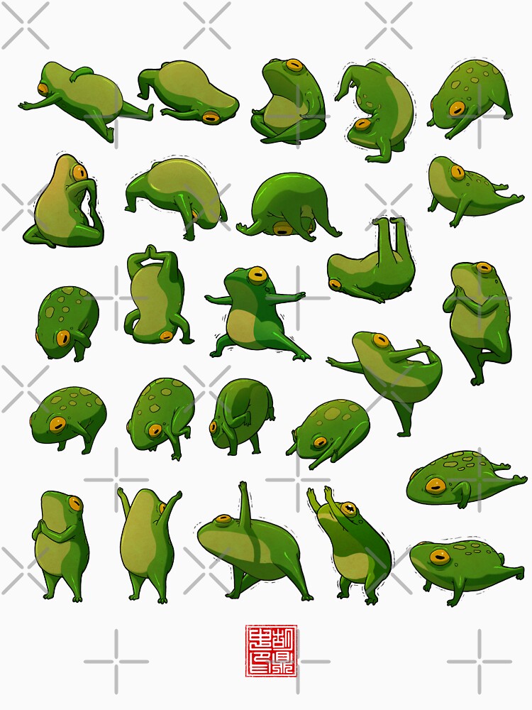 Yoga Frogs Poster No Text by DingHuArt