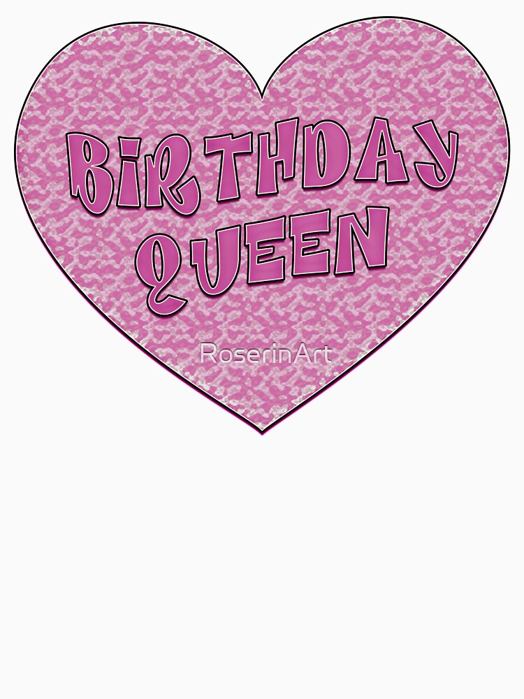 Birthday Queen Animal Print Heart by RoserinArt