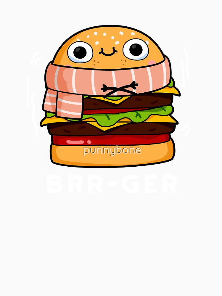 Brr-ger Funny Burger Puns (Dark BG) by punnybone