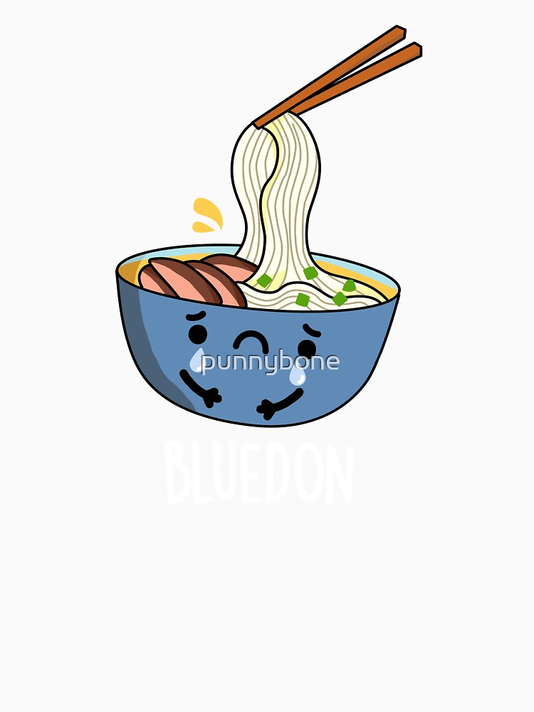 Blue-don Funny Udon Pun (Dark BG) by punnybone