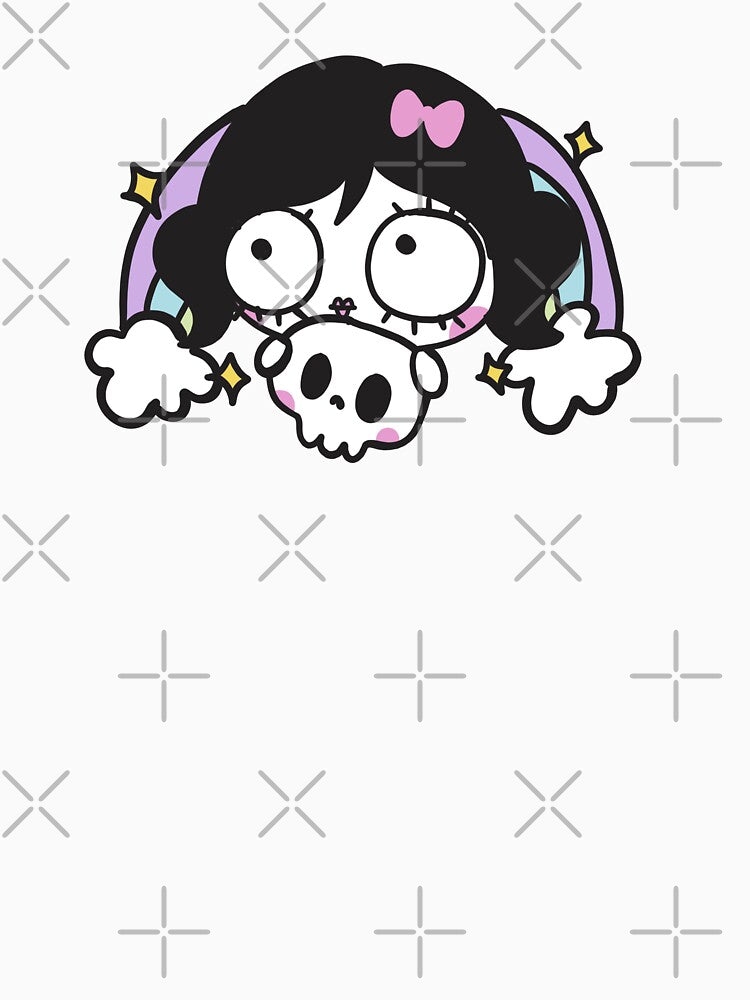 Kawaii Goth Doodle girl with skull by doodlemachine