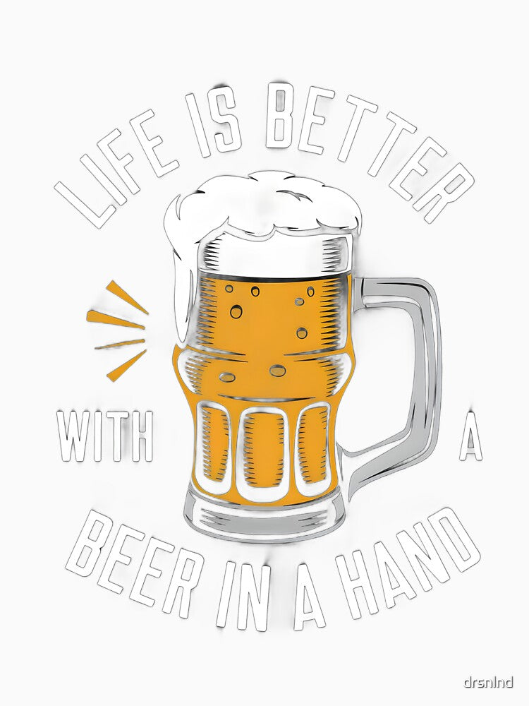 Life Is Better With A Beer In Hand Retro Design by drsnlnd