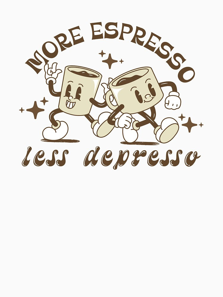 More Espresso Less Depresso Retro Coffee Lovers by onthemovedesign