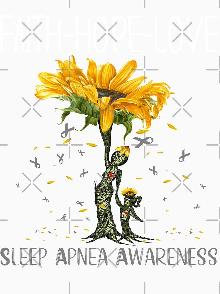 Sleep Apnea Awareness - Sunflower Faith Hope Love by Hilten