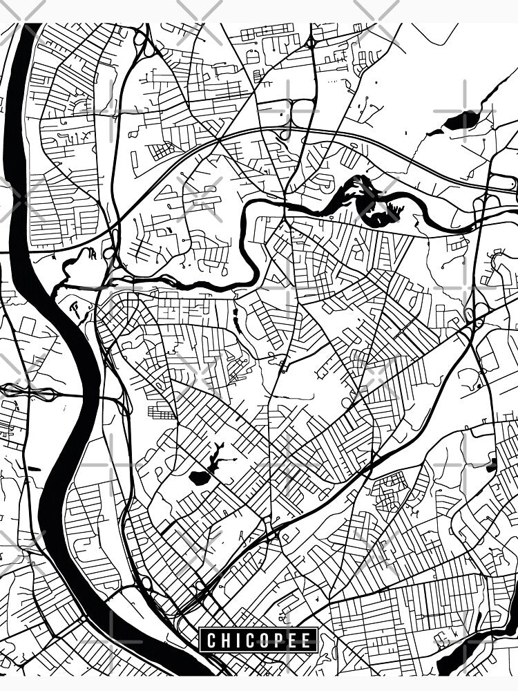 Chicopee, Massachusetts Street Map by InkistPrints