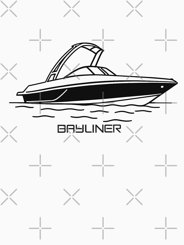 Bayliner 175 Bowrider Custom Line Drawn Boating Designs by MSJ-World