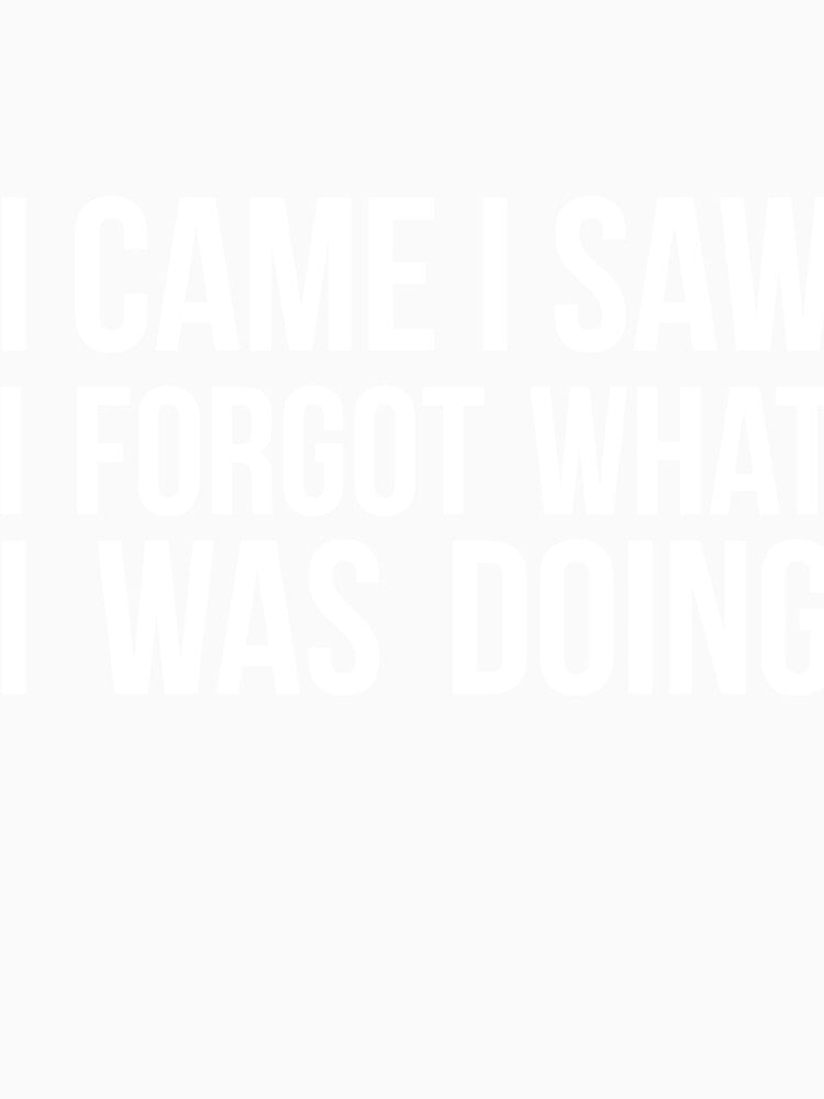 I Came I Saw I Forgot What I was Doing humor joke quote by RedYolk