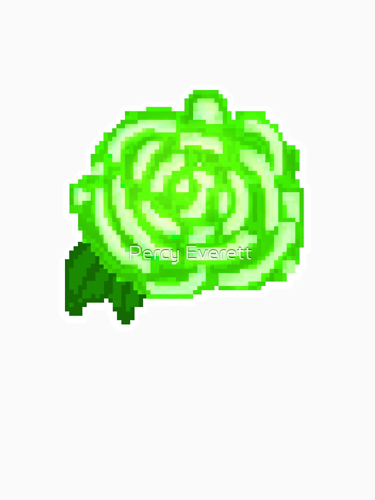 Pixel Art Green Rose by Percy Everett