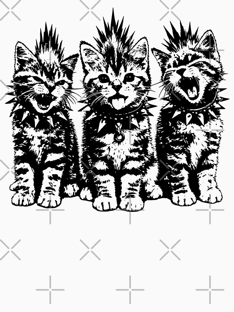 Punk Rock Kittens Heavy Metal Mohawk Alternative Cat Lover by gunaone-design