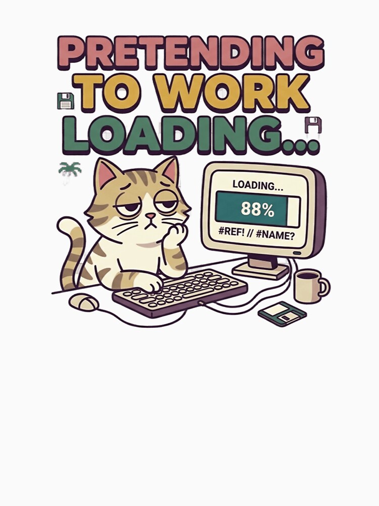 Pretending To Work Loading – Funny Lazy Employee Meme by Dada-arts