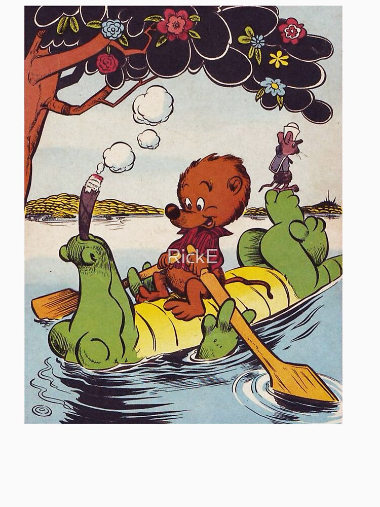 Pogo - Comic Book Art - Vintage Cartoon Style Bear River Adventure Art for Retro Nursery Decor Lovers by RickE