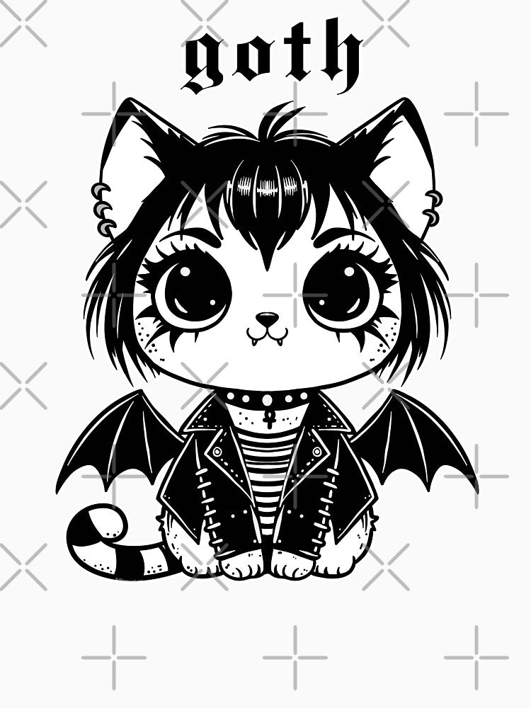 Goth Cat by KilkennyCat Art