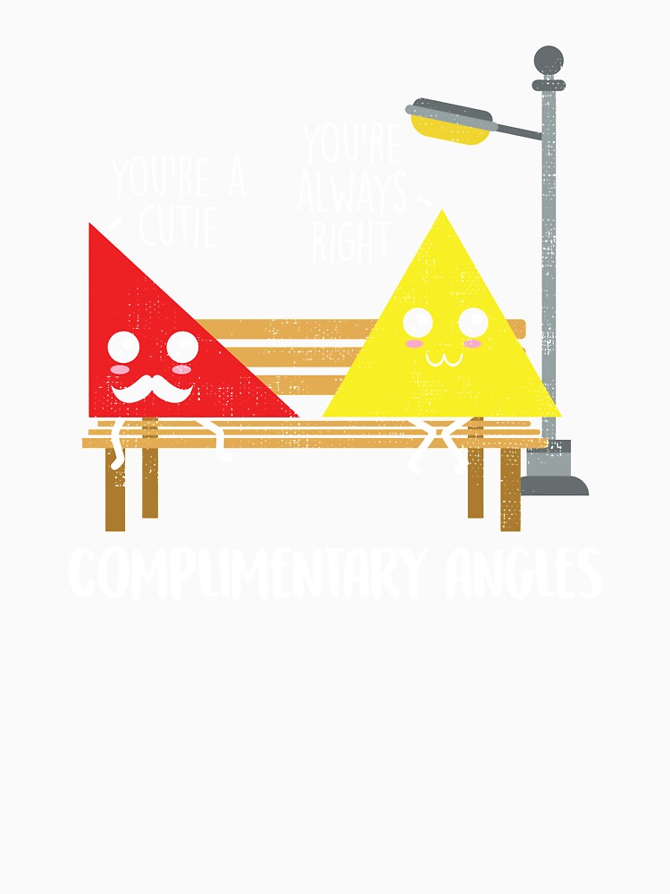 Funny Geometry Pun Gift Design Complimentary Angles design by Lisbob