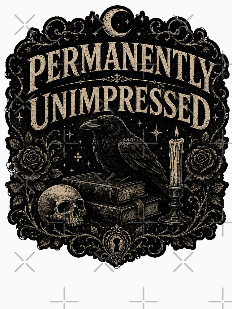 Permanently Unimpressed – Dark Academia Goth Raven Aesthetic Design by HumanMess