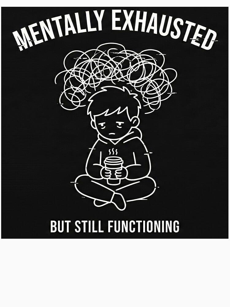 Mentally Exhausted But Still Functioning Dark Humor by apex.vibe