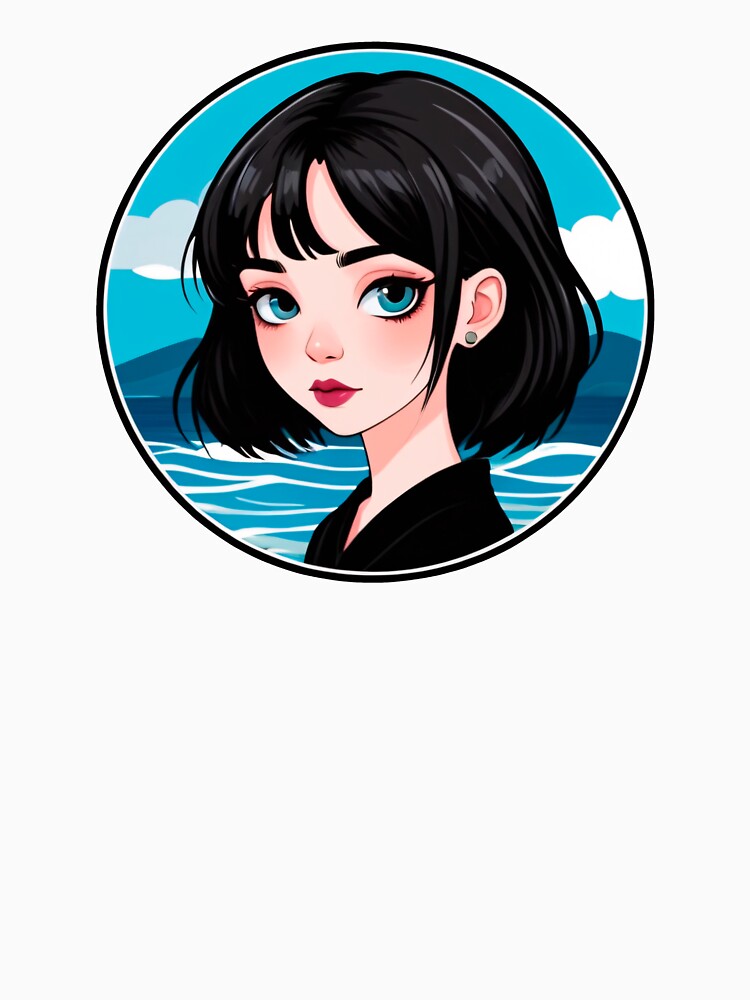 Black Hair Summer Goth Girl at the Ocean by MadnessEnvelope