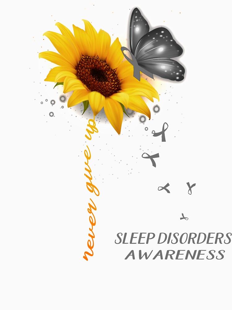 Never Give Up Sunflower Ribbon Sleep Disorders Awareness by deputylove
