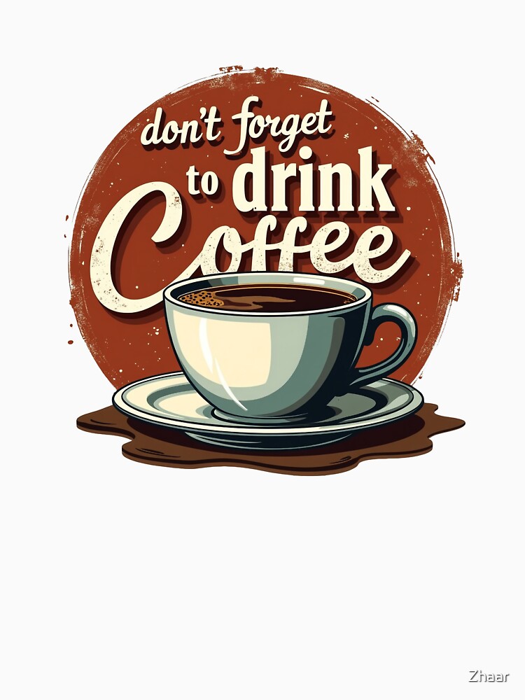 Don't Forget To Drink Coffee Retro Sign by Zhaar