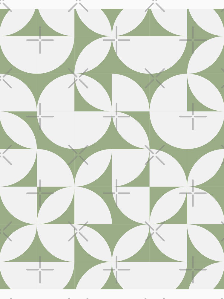 Abstract Pastel Green Circles Modern Mid Century Geometric Pattern Scandinavian Rustic Interior by BONBcreative