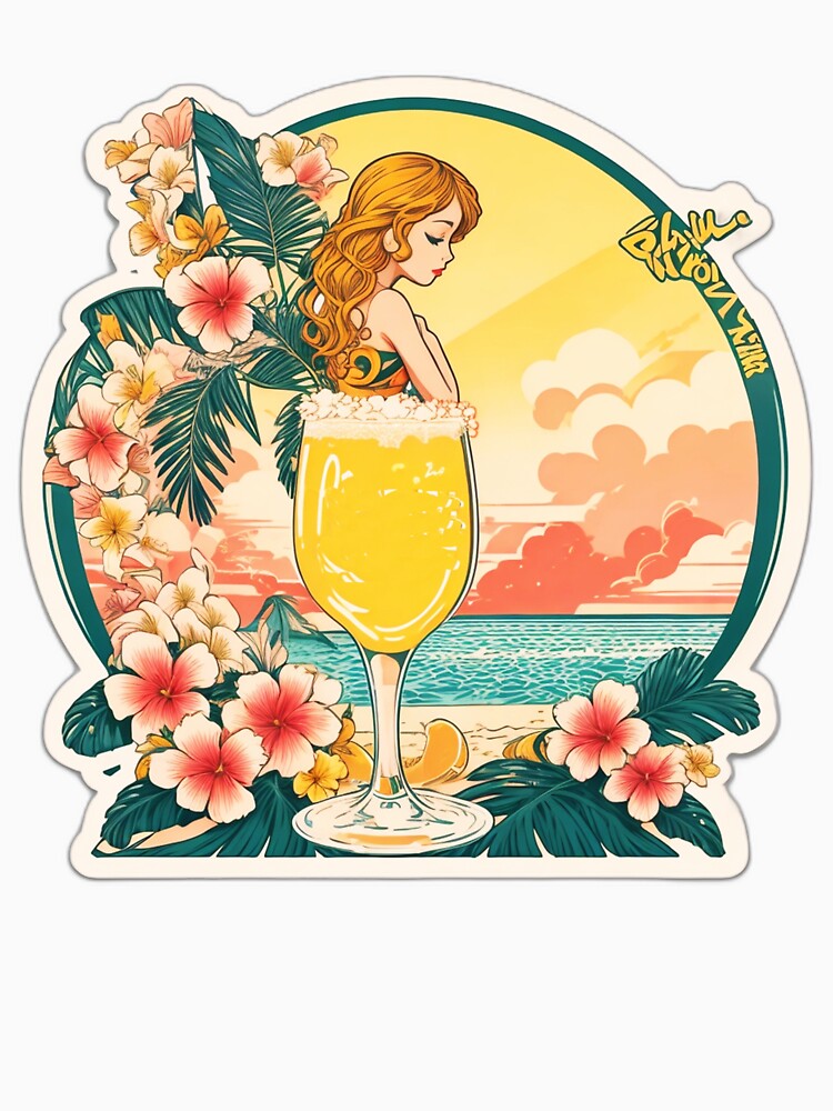 Cold Glass of Beer on a Hawaii Beach at Sunset with Orchids by NautiChic