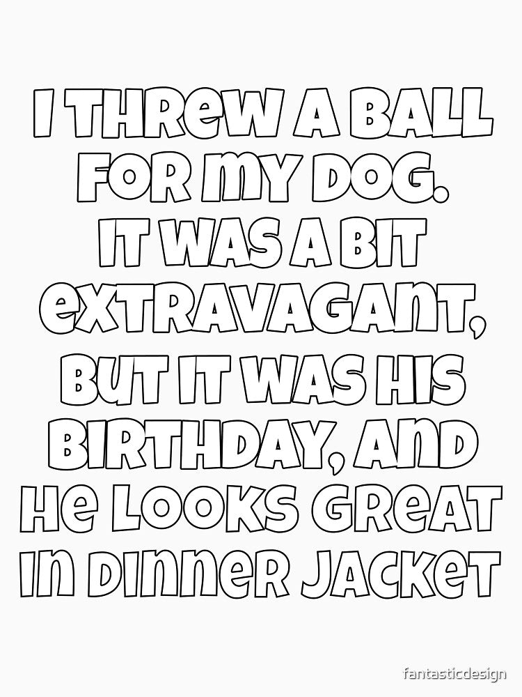 Funny Sarcastic Pun Humor I Threw A Ball For My Dog. It Was A Bit Extravagant I Know by fantasticdesign