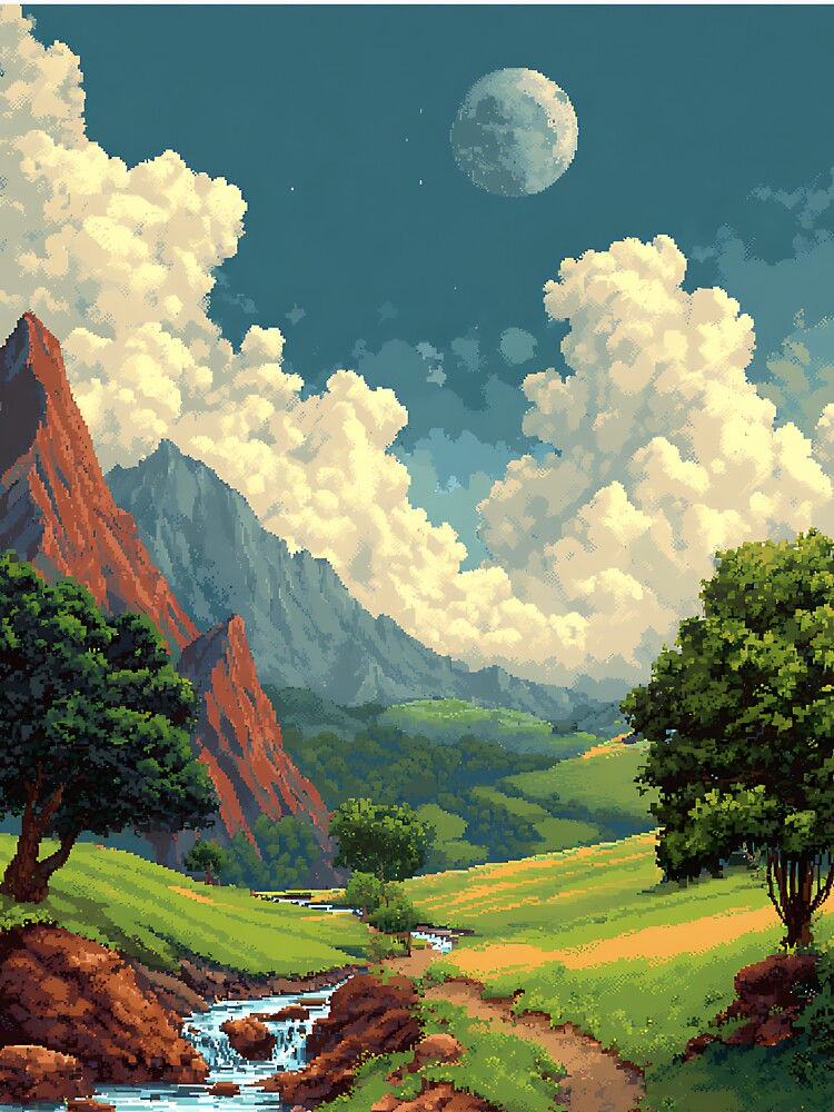 Retro Pixel Art Landscape by bapupa
