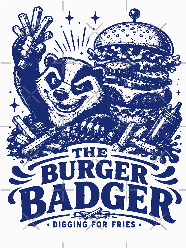 The Burger Badger Digging For Fries by 89shirts