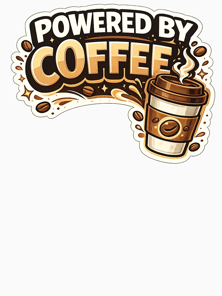 Powered by Coffee Funny Coffee Lover Quote Typography by DivineTrident