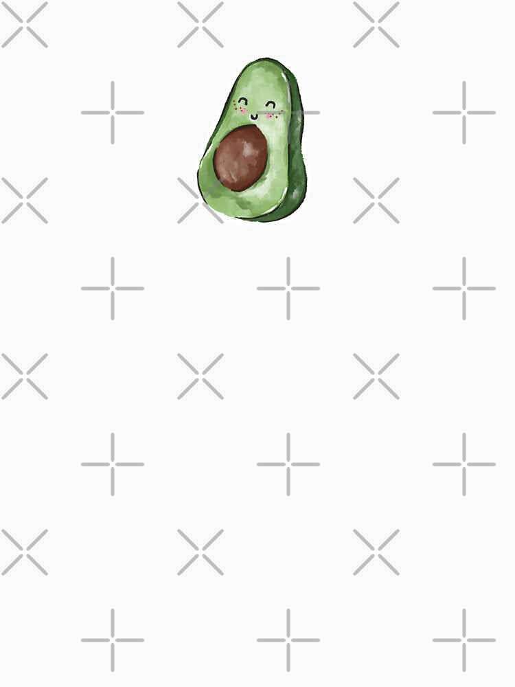 Adorable Kawaii Avocado - Cute Watercolour Food Art by KayleighStudio