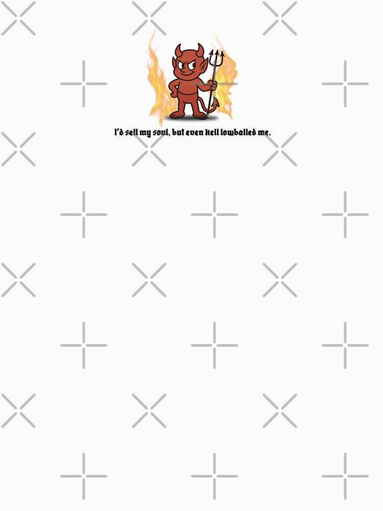 Lowballed by Hell – Cartoon Devil Dark Humor Design by SilentDrift