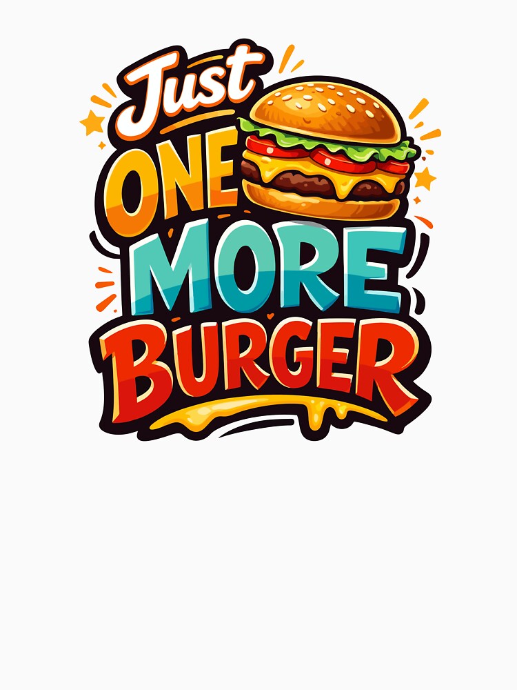 Just One More Burger Funny Food Craving Design by Mikoff04-arts