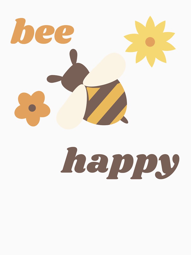 Happy bee and some flowers minimalist image by CleanDecor