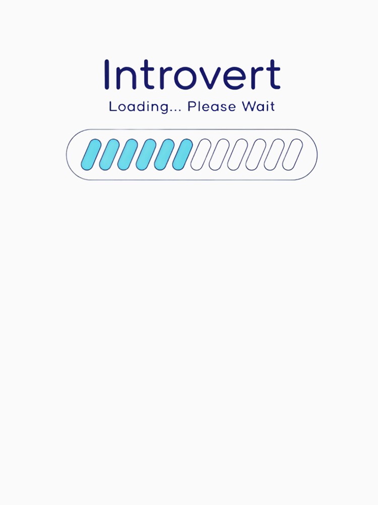 Introvert Loading Please Wait Funny Quote T-Shirt, Minimal Neon Typography Design for Introverts by KRStyleClub