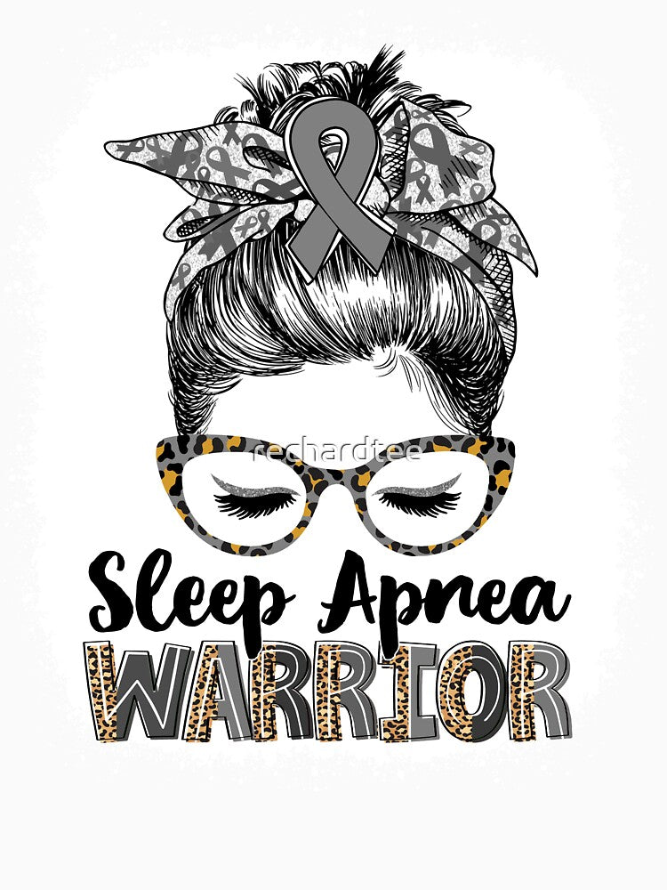 Messy Bun Leopard Sleep Apnea Warrior by rechardtee