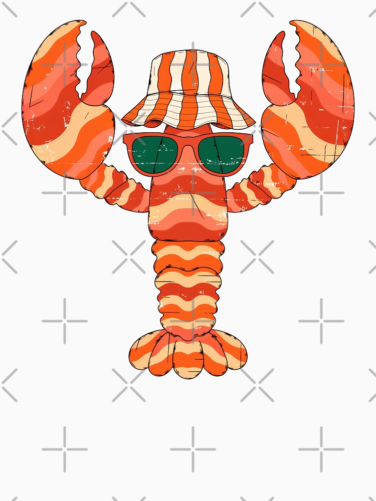 Cool Tourist Lobster Funny Summer Beach Crab Crustacean Design by Marlene Wagenhofer