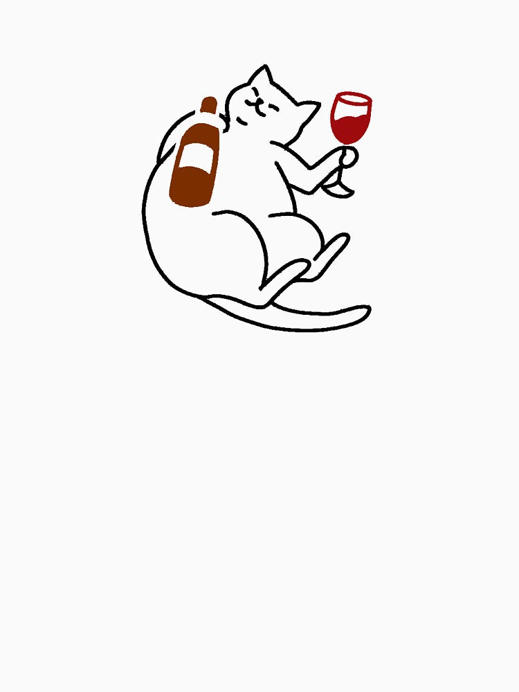 Chill Cat Relaxing with Wine Bottle by PholPol1959