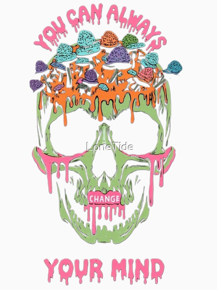 Dripping Skull with Mushrooms - You can always change your mind! by LoneTide