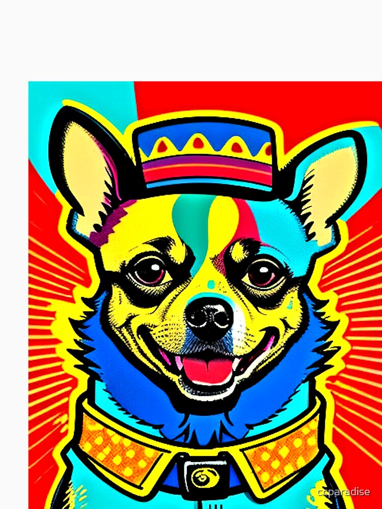 Retro Cute Colorful Chihuahua Dog by Earth Nature Creations