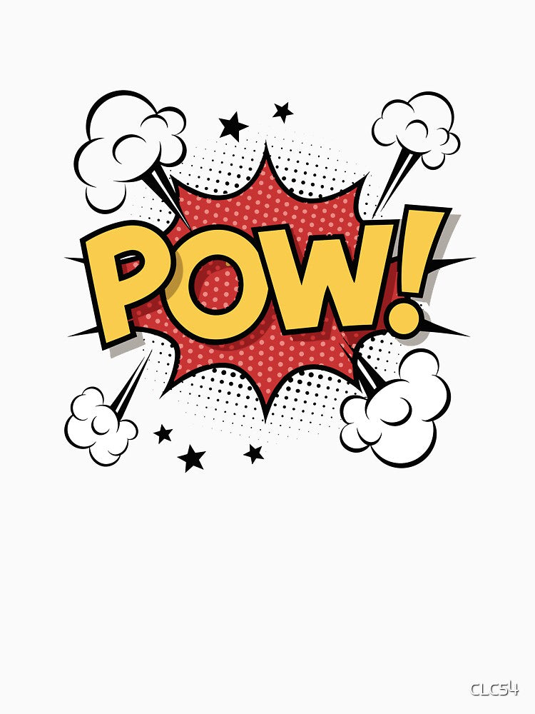 POW Pop Art Comics Explosion Yellow Red Superhero Vintage Gift by CLC54