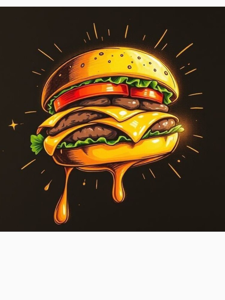 Tasty Burger  Cartoon Style Artwork by NivyasArtistry