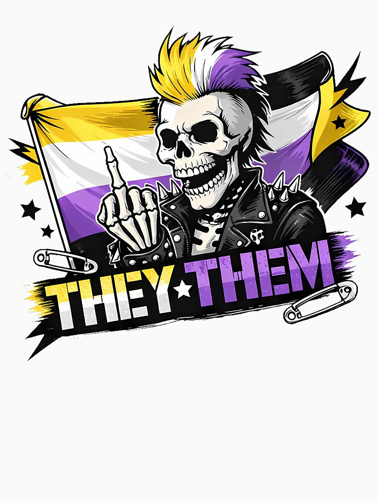 They Them Punk Pronouns Non Binary by Cat-butt-shirts