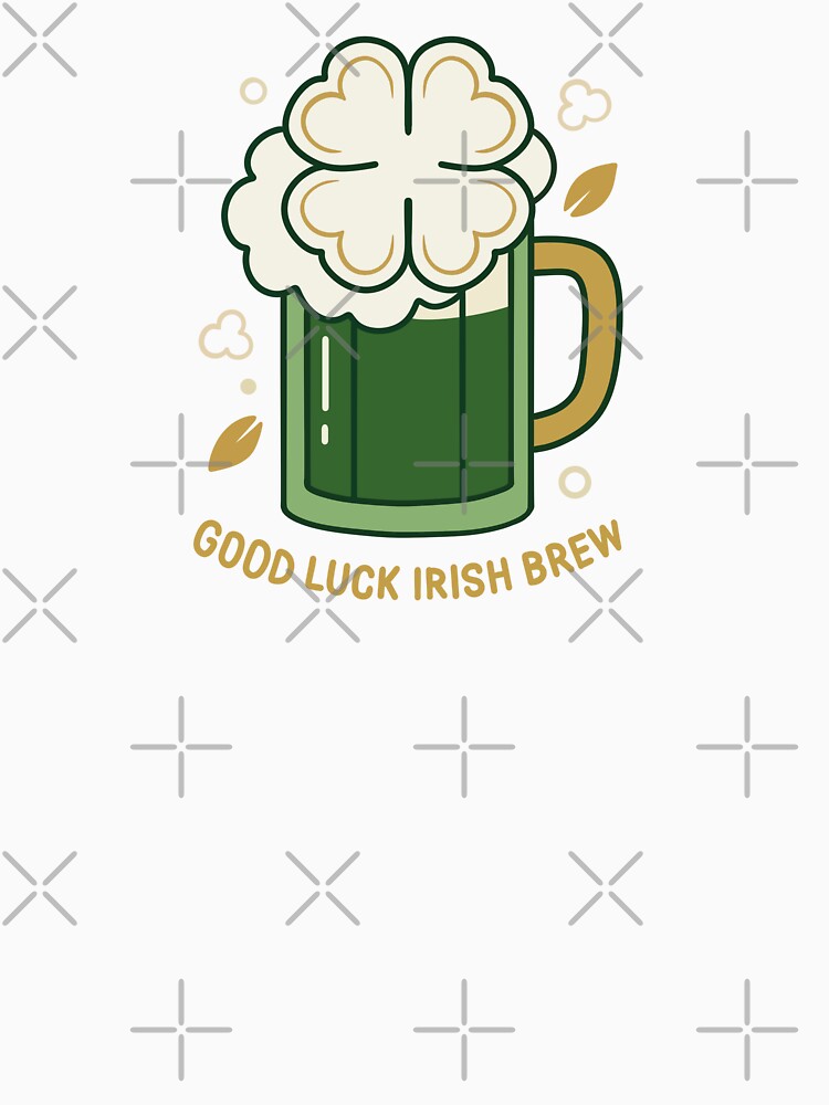 Good Luck Irish Brew – Retro St Patrick’s Beer Mug by Xatutik.art