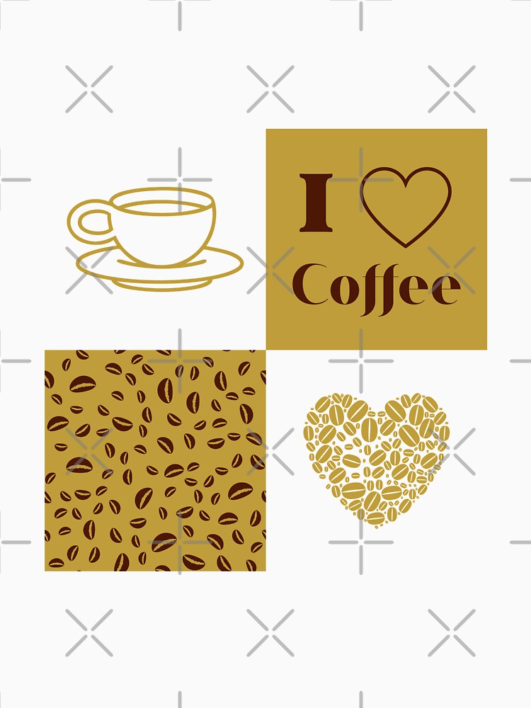 I love Coffee Grid Pattern by trendingatees